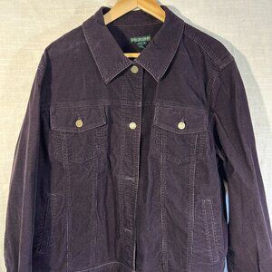 Polo Ralph Lauren Corduroy Jacket Women 3x Purple
